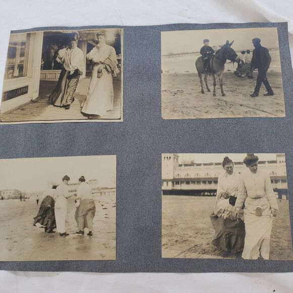 Other - Antique Photos Seaside Boardwalk Shops Donkey Steamboat Island Cityscape Ocean